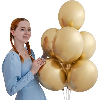 Шарики из латекса Шарик 32см, цвет 600 Хром Gold