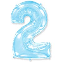 Шарик цифра "2", 101см Pastel Blue