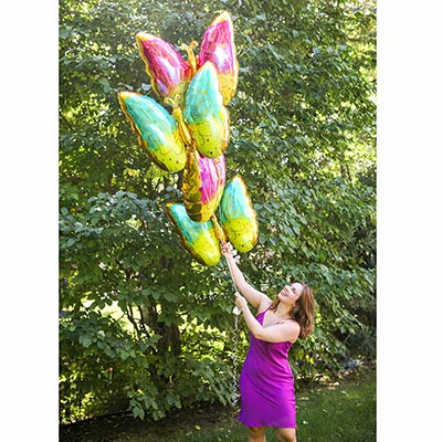 Шарики из фольги Шар фигура Бабочка MintYellow