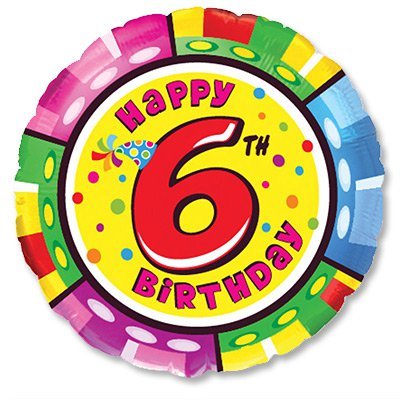 Шарики из фольги Шарик 45см Happy Birthday Цифра "6"