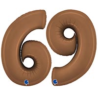 Цифры и числа Шар цифра &quot;6/9&quot; Сатин Шоколад 102см 1207-6284
