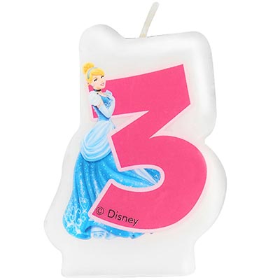 Свеча-цифра "3" Принцессы, 6 см