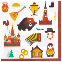 Россия, вперед! Салфетки Русский Стиль 33см 12шт 1502-6696