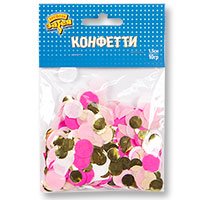 Конфетти Круги тишью, фольга Розов/Золот