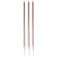 Свечи д/торта Роз Зол с подст 12шт 13см