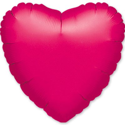Шарик 45см сердце металлик Fuchsia