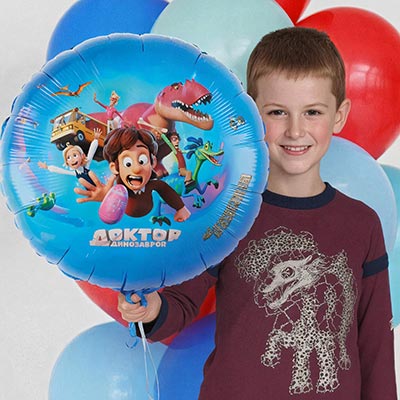 Шарики из фольги Шар круг 45см Доктор Динозавров