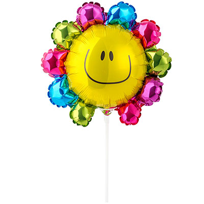 Шарики из фольги Шар Мини фигура Цветок радужный