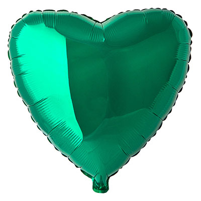 Шарик 32" сердце металлик Green