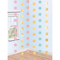 Элегантная Вечеринка Гирлянда круги Пастель ассорти блеск,6шт 1505-1401