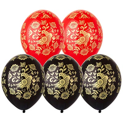 Русский стиль Шары 35см с рис. Русский стиль, птица 1103-3311