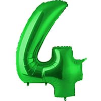 Шар цифра "4", 102см Green