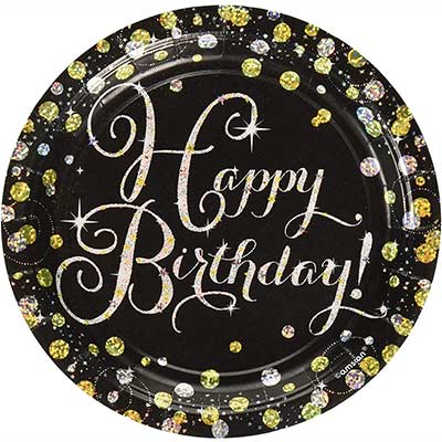 Тарелки малые Happy Birthday Sparkling