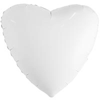 Шар сердце 76см Пастель White