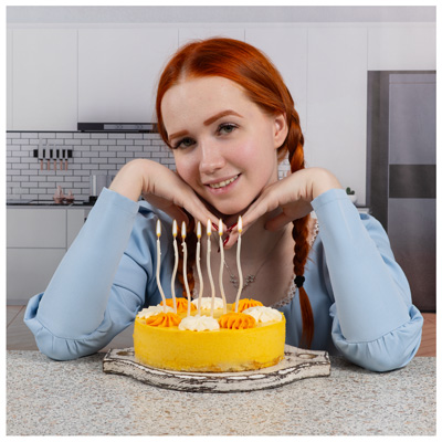 Свечи для торта Свечи Волны белые перламутр 13см 12шт