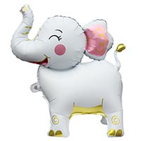 Животные Шар фигура под воздух Слоник белый 66см 1208-0943