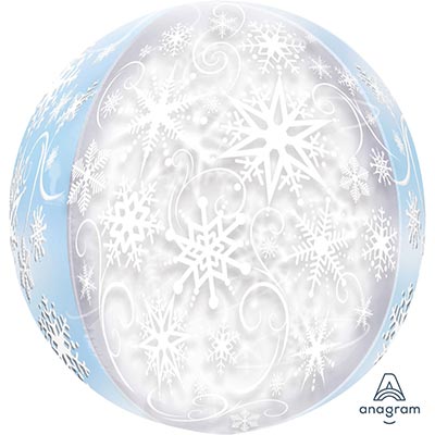 Шарики из фольги Шар 3D СФЕРА 40см Снежинки