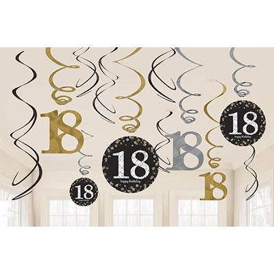 Спирали Спирали H.Birthday 18 Sparkling, 12 штук