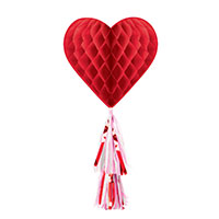 Фигура бумажная Сердце красное тассел