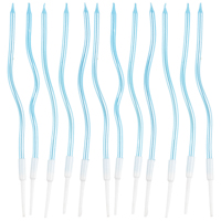 Голубая Свечи Волны голубые 13см 12шт 1502-6682