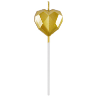 Валентинов День Свеча Сердце Диамант золотое 3,5см 1502-6827