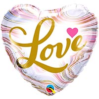 Шарик 45см Сердце LOVE мрамор агат фэшн
