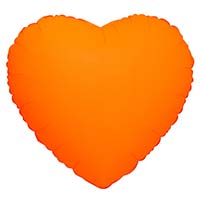 Шар сердце 45см Неон оранжевый