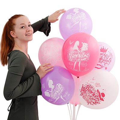 Шарики из латекса Шары 30см С Днем рождения, Леди!