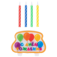 Свечи для торта 12шт + Табличка Шары СДР
