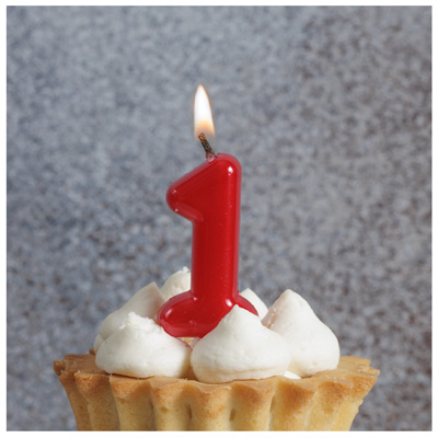 Свечи-цифры Свеча -цифра "1" Красная 4,5см