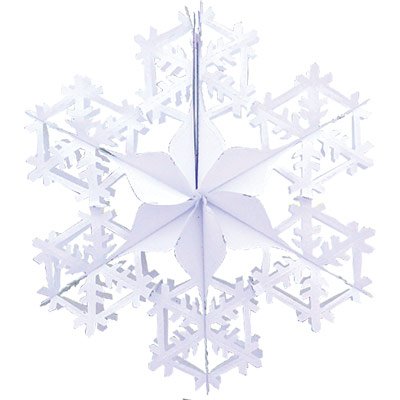 Декорации подвески Украшение Снежинка фольга белая, 60см