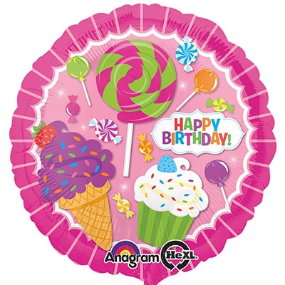 Шарики из фольги Шар 45см Happy Birthday Лавка сладостей