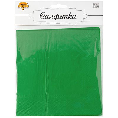 Салфетки Салфетка зеленая 33см 12шт
