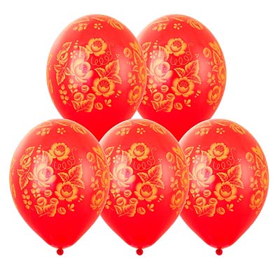 Шарики из латекса Шары 35см Золотые узоры (Хохлома, Пасха)