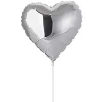 Серебряная Шарик 23см сердце Silver 1204-0175