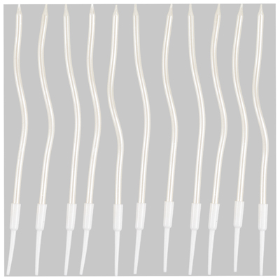 Белая Свечи Волны белые перламутр 13см 12шт 1502-6685