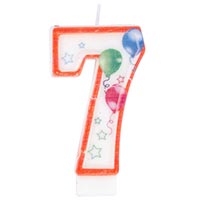 Свеча-цифра "7" Шары 7см