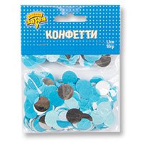 Конфетти Круги тишью, фольга Сереб/Голуб