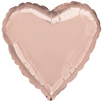 Шар сердце 45см Металлик RoseGold Россия