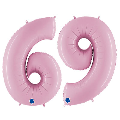 Шарики из фольги Шар цифра "6" или "9" 101см Пастель Pink