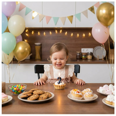 Свечи-цифры Свеча-цифра "2" Диамант черная 4,5см