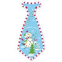 Галстук С НГ Снеговик Веселый, 8 штук