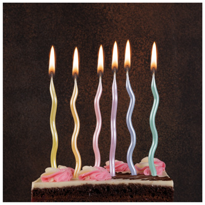 Свечи для торта Свечи Волна Пастель перламутр 12см 6шт