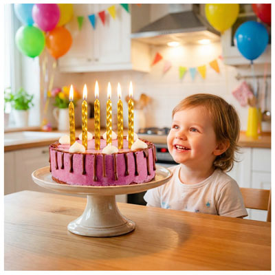 Свечи для торта Свечи Цунами Золото 10см 6шт