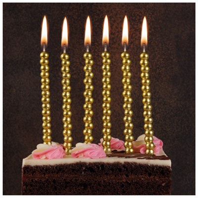 Свечи для торта Свечи Пузыри золото 12см 6шт