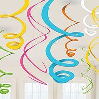 Спираль бумажная ассорти 55см, 12 шт