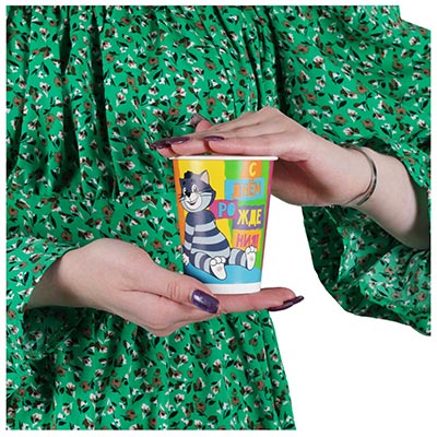 Стаканы Стакан С ДР Простокваш Матроскин250мл6шт