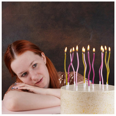 Свечи для торта Свечи Волна Розовый Микс 13см 12шт/G