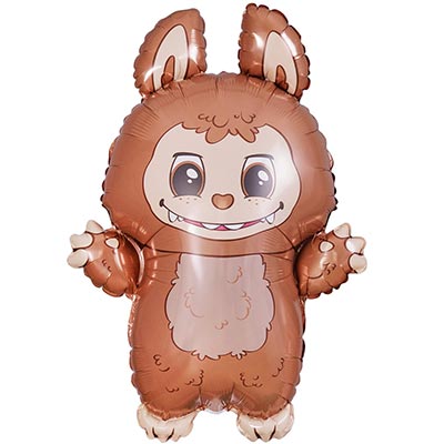 Шарики из фольги Шар фигура Монстрик зубастый коричневый