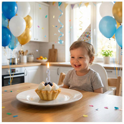 Свечи-цифры Свеча -цифра "3" Элегант Серебро 5см